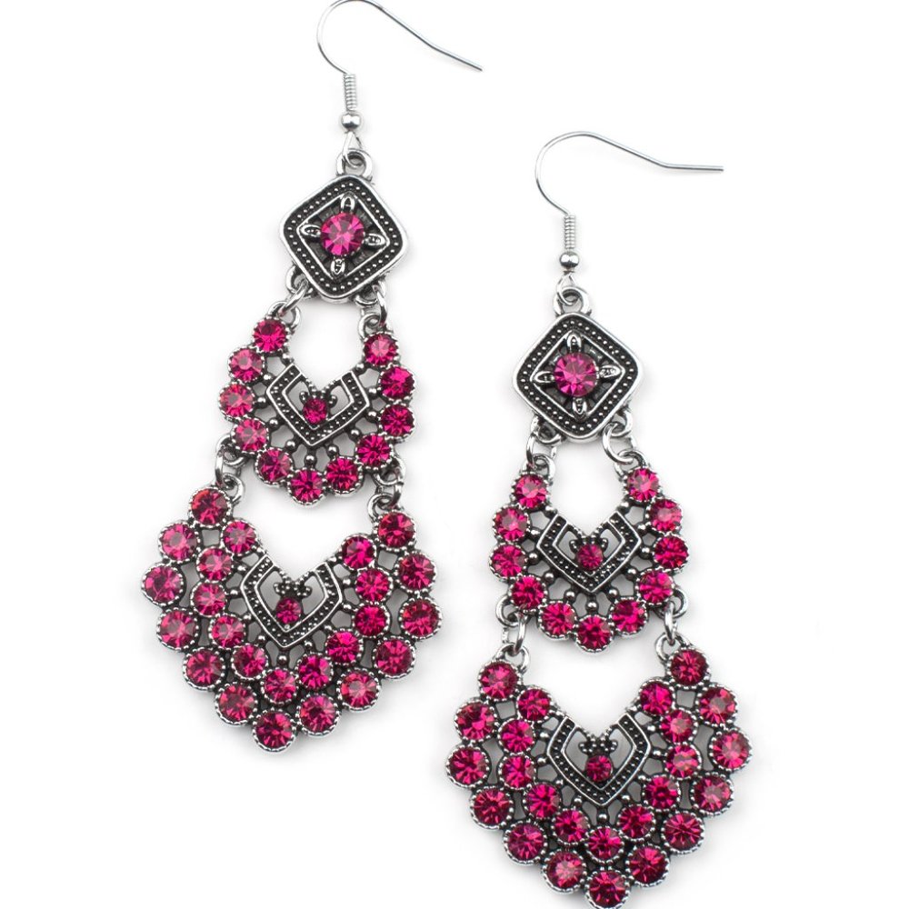 All For The GLAM - Pink Earrings